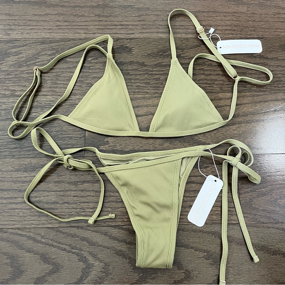 Green Sommerfield Swim ribbed bikini set
